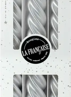 Set 6 lumanari La Francaise Colorama de Fetes Twist\'n Light h255mm argintiu