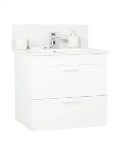 Set Baza si Lavoar seria 067, suspendata cu sertare, 60 cm, alb