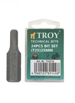 Set de biti torx Troy 22216, T25, 25 mm, 24 bucati