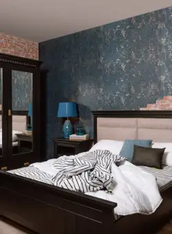 Set Dormitor Saint Tropez, Pat Cu Saltea 180 X 200, Dulap De 180 Cm, 2 Noptiere, Vopsit Negru