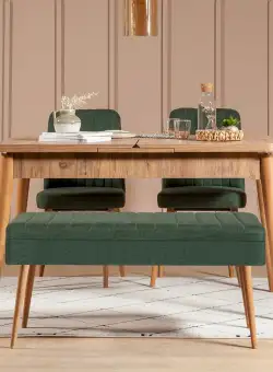 Set masă și scaune extensibile (4 bucăți) Vina 0701 - 3 - Anthracite, Atlantic Extendable Dining Table & Chairs Set 15, Stejar, 77x75x120 cm