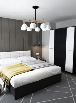 Set Mobila Dormitor Mario 4U tapitat alb
