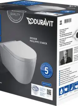 Set vas WC suspendat Duravit ME by Starck Rimless 57x37cm cu capac inchidere lenta