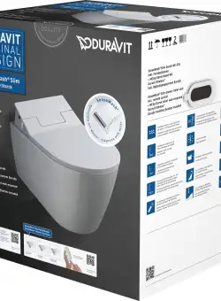 Set vas WC suspendat Duravit ME by Stark si capac slim SensoWash cu functie de bideu