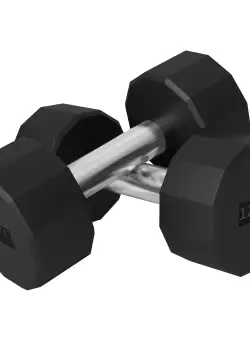 SPORTNOW Set de 2 Gantere de 12 kg din Metal și Cauciuc, Set Gantere Fitness cu Mâner Antiderapant, 26x14x14 cm, Negru | Aosom Romania