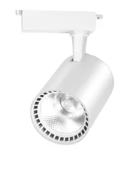 Spot LED Techstar® Tracklights, Pentru Sina RailRacks Monofazata Tip L, 20w, 3000k Lumina Calda, Iluminat Directionabil, Corp Aluminiu Alb