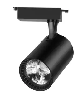 Spot LED Techstar® Tracklights, Pentru Sina RailRacks Monofazata Tip L, 30w, 3000k Lumina Calda, Iluminat Directionabil, Corp Aluminiu Negru