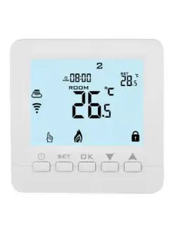 Termostat Techstar® TH-06PW, Ecran Digital, Incastrabil, 3A, Incalzire cu Apa in Pardoseala, Actuatoare, Pompe, Centrala, Alimentare 220V, Google Home, Alexa, Tuya, Alb