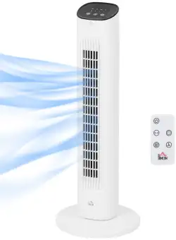 Ventilator turn HOMCOM cu telecomandă, 3 viteze, mod de repaus | Aosom Romania