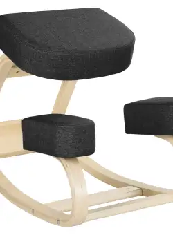 Vinsetto Scaun Ergonomic cu Suport pentru Genunchi din Lemn de Mesteacăn, 51x69x58 cm, Negru | Aosom Romania