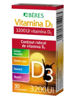 Vitamina D3 Forte 3200UI, 30 comprimate, Beres