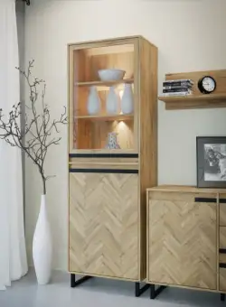 Vitrina Solletico Stejar Bartex Si Stejar Spica, 63.4 Cm