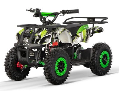 ATV electric pentru copii NITRO Torino Quad 1000W 36V 12Ah, Snowy tyres, grafiti green