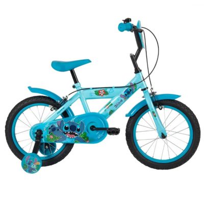 Bicicleta pentru copii Huffy Stitch 16 inch, cu roti ajutatoare, claxon, frana de mana pe ambele roti, scaun si ghidon reglabile, scut frontal, anvelope cu profil gros