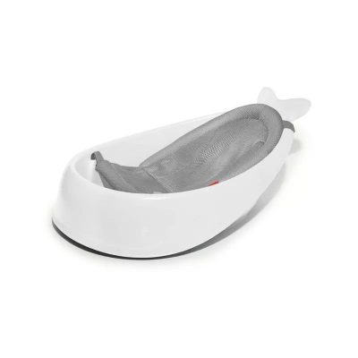 Cadita inteligenta, Skip Hop, Multifunctionala, Cu suport detasabil, Pentru 3 etape de crestere, 2 doua pozitii ergonomice, Antiderapanta, Fara PVC si ftalati, 0 luni+, 70 x 48 x 29 cm, Alb/Gri