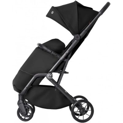Carucior pentru copii Espiro Else Black 0-22 kg pliabil, cu suspensii, spatar reglabil, suport pentru picioare reglabil si husa pentru picioare