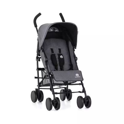 Carucior sport, Petite&Mars, Musca, Cu spatar reglabil, Capotina XXL, Usor, 7.9 kg, 6 luni+, Conform cu standardul european de securitate EN 1888:2018, Gri