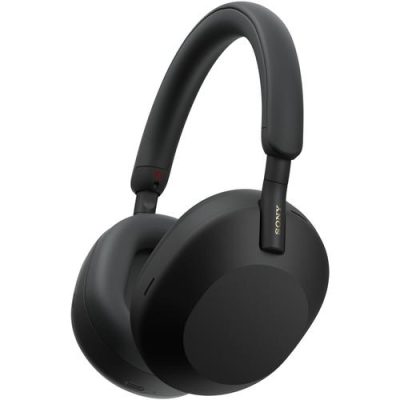 Casti Over the Ear Sony WH-1000XM5B, Wireless, Bluetooth, Noise cancelling, Autonomie baterie 30 ore, Microfon, Negru