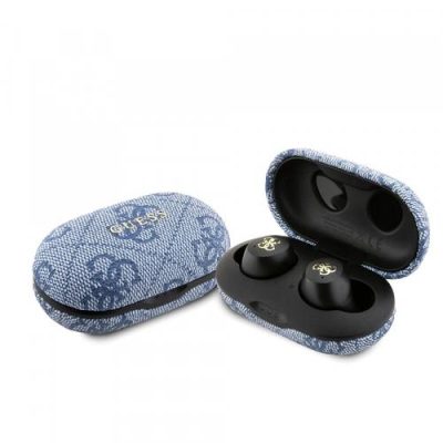 Casti True Wireless Guess 4G Metal, Bluetooth, Albastru