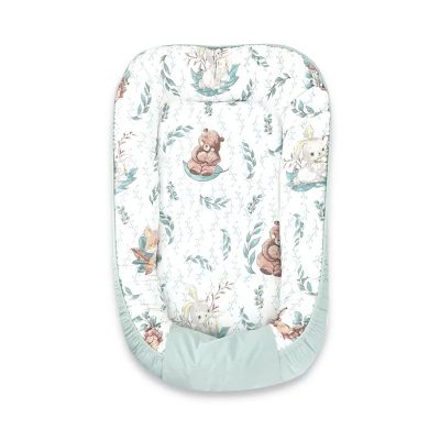 Cosulet bebelus, MimiNu, Pentru dormit, Baby Cocoon 75x55 cm, Husa 100% bumbac, Din bumbac certificat Oeko Tex Standard 100, Lulu Natural