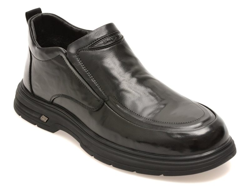 Ghete BITE THE BULLET negre, 86363, din piele naturala