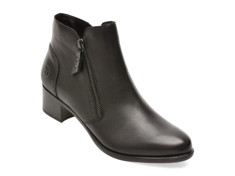 Ghete REMONTE negre, R5190, din piele naturala