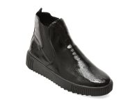 Ghete REMONTE negre, R7994, din piele ecologica lacuita