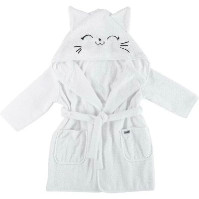 Halat de baie, Bubaba, Cu urechi Kitty, Marime 86/92/98, White