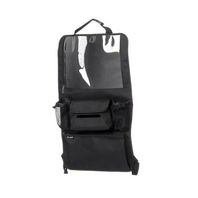 Organizator auto, Jane, Cu suport pentru tableta, Cu multiple buzunare, 2 x 38 x 64 cm, Black