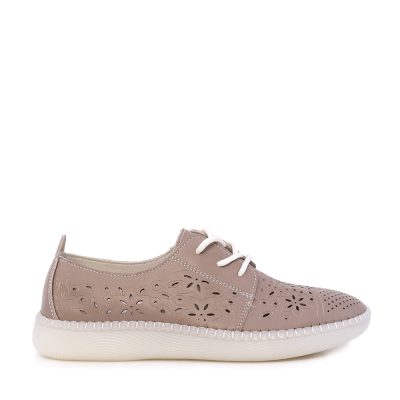 Pantofi cu perforații femei Benvenuti taupe din piele  1311DPF4100TA
