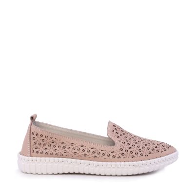 Pantofi cu perforații femei Benvenuti taupe din piele  1311DPF8100TA