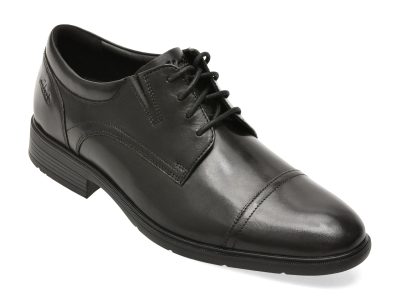 Pantofi eleganti CLARKS negri, STEADWELL CAP, din piele naturala