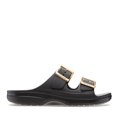 Papuci de plajă femei CROC Saturday Metallic Buckle black 3891DSL213316N