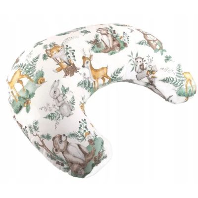 Perna pentru alaptat, Bocioland, Forest Animals, Cu husa detasabila, Din bumbac, 50x18 cm, Multicolor