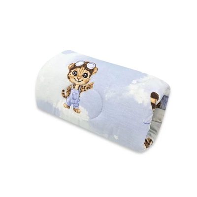 Perna pentru alaptat, Qmini, Tip manson, Din bumbac certificat Oeko Tex Standard 100, 25 cm, Sky Adventure
