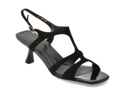 Sandale elegante EPICA negre, 3269, din piele intoarsa