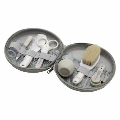 Set ingrijire, FreeON, Contine aspirator nazal, pila de unghii, unghiera, perie de par, piepene, forfecuta si periuta de dinti pentru deget, 0 luni+, Grey